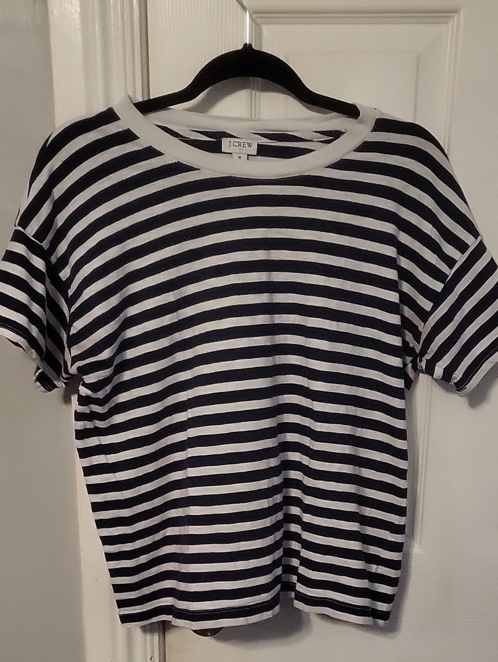 J. Crew Navy and White Striped Tee